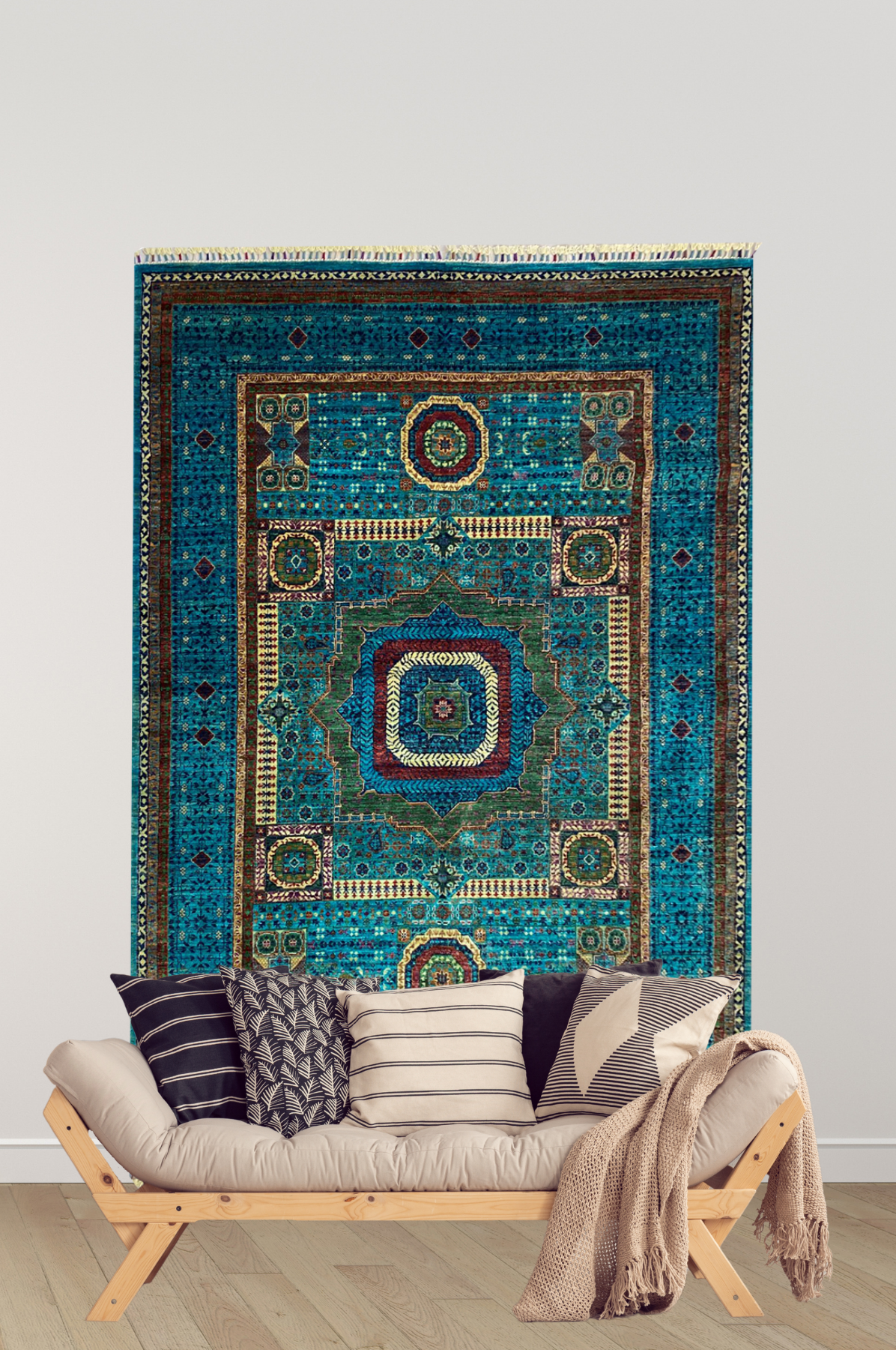 Vercai Rugs Collection Toucan - Tapis Rond à Poils Ras - Carpet de Salon -  Lavable en Machine - Marine - 160x230 cm
