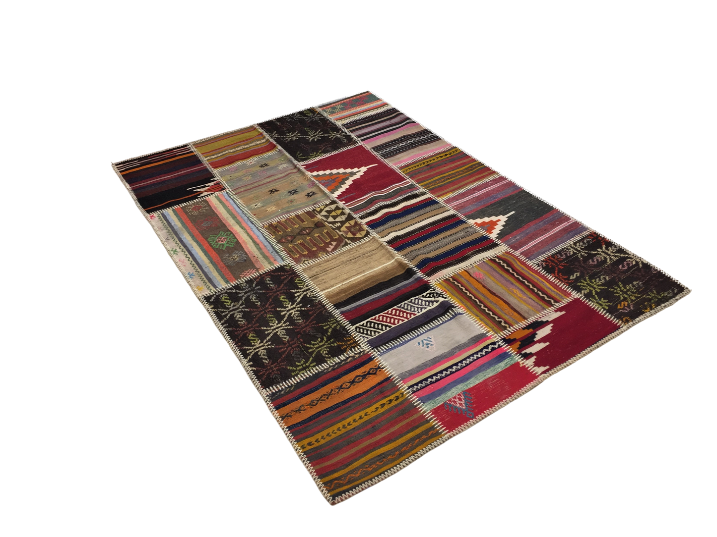 Patchwork Carpet 140 X 200 cm - Alfombras de Estambul -  Turkish Carpets - Alfombras de Estambul